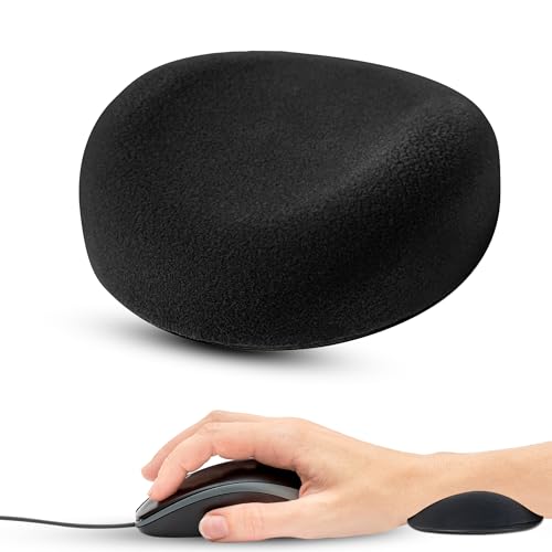 Comfy Glide Palm/Wrist Rest - Smooth Gliding Left and Right-Hand Ergonomic Memory Foam Wrist Support for Mouse or Keyboard - Anti-Fatigue - Stress and Pain Relief for Carpal Tunnel - Jet Black