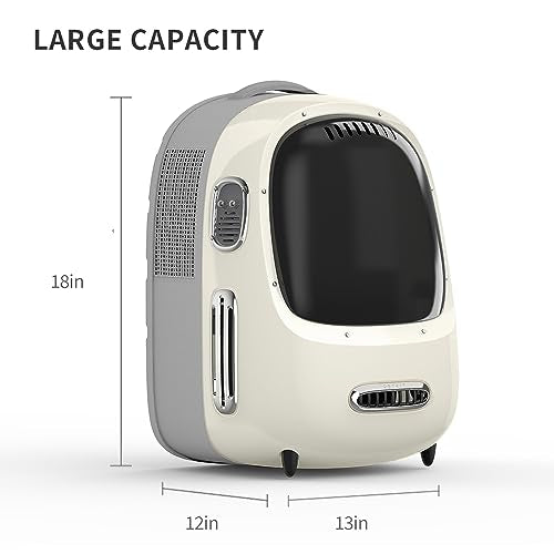 PETKIT Cat Backpack Carrier for Kitty Small Dog with Inbuilt Fan & Light | Airline-Approved Pet Backpack Bubble , Detachable Dog Backpack with Padded Strap for Travel, Hiking, Walking & Outdoor - color: White