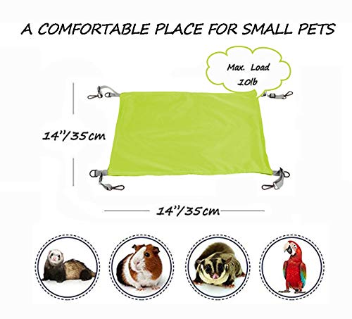 HOMEYA Small Animal Guinea-Pig Hanging Hammocks Bed Pet Cage Hammock for Ferret Cat Rat Chinchilla Hamster Cavy Degu Gerbil Rabbit Playing Cozy Activity Fun Toy (Guinea-Pig Size Green) - color: Guinea-pig Size Green