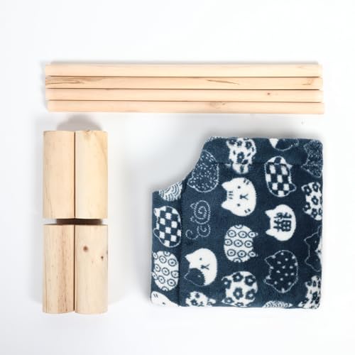 Patas Lague Cat Hammock Bed Small Eleveted Dog Bed 19x19 in Blue | Brethable Wooden Pet Bed, Rabbit Cot, Outdoor Cat Furniture For All Season - color: Blue