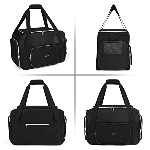 BAGLHER Pet Travel Carrier, Cat Carriers Dog Carrier for Small Medium Cats Dogs Puppies, Airline Approved Small Dog Carrier Soft Sided, Collapsible Puppy Carrier. Black - color: Black