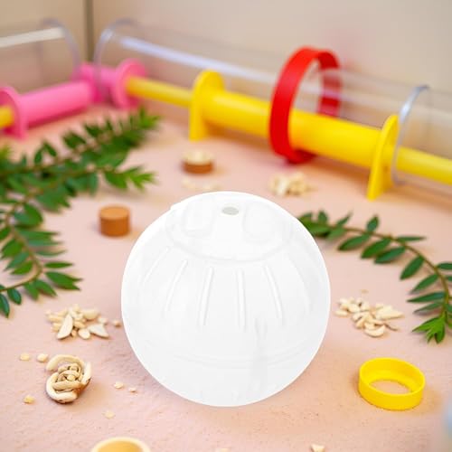 1Pc White-Transparent Plastic Silent Hamster Ball, Exercise Ball for Small Animals, Spinner Hamster Running for Sugar Gliders Small Mice Gerbils Hamsters (Diameter 10 cm ﻿