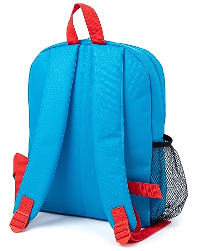 Sonic The Hedgehog Boys Backpack Set | Kids 4 Piece Blue Rucksack Set with School Bag, Pencil Case, Lunch Bag & Water Bottle | Sonic Gamer Complete Matching Bundle | Back to School Gifts for Children,