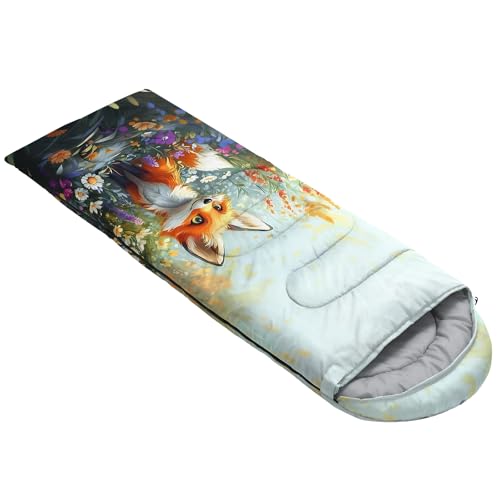 AILONEN Midnight Meow Sleeping Bag, Charcoal Cat Eyes Crescent Graphic, Portable Camp Sack Sleepover Style - color: S118