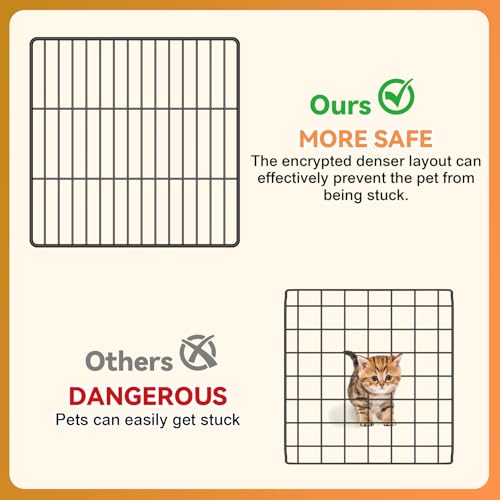 VISCOO Cat Cage, 4-Tier DIY Cat Enclosures Catio,24"x24"x 48" Cat Playpen | Detachable Metal Wire Kennel Cats Crate Indoor & Outdoor with Hammock, 2x2x4 Exercise Place for 1-3 Cats/Kitten - size: 15.4"L x 12.6"W x 6.3"H