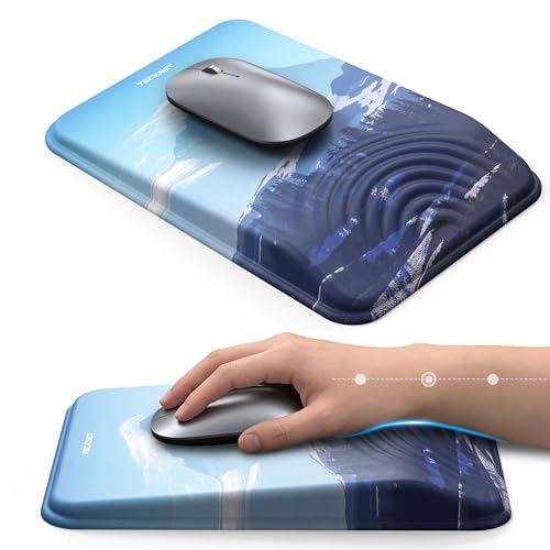 TECKNET Ergonomic Mouse Pad with Wrist Rest, Comfortable Relieves Pain | Built-in Memory Foam and Ergonomic Slope Design Relieves Carpal Tunnel Syndrome Pain, Mousepad for Office Gaming - color: Mountain Peak