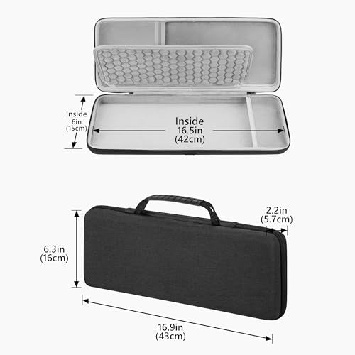 GEEKRIA 75% Keyboard and Mouse Combo Carrying Case, Compatible with AULA F75 Pro/S75 PRO, Keychron K2 Version 2/Q1 HE, ASUS ROG Azoth 75%, Redragon K673 PRO, 84 Keys Hard Shell Travel Bag - size: Keyboard Only
