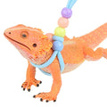 Adjustable Reptile Training Lead Harness Leash Nylon Rope for Lizard Crested Gecko Chameleon Guinea Pig Ferrets Hamster Rats (Fluorescence) - color: Fluorescence