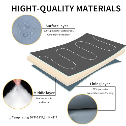 Sleeping Bags for Adults Kids - 3 Season Cold&Warm Weather Waterproof Camping Sleeping Bag - Lightweight Sleeping Bags for Camping Hiking Outdoor Travel - color: Black&Gray
