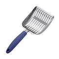 Cat Litter Scoop, Aluminum Alloy Sifter, Kitty Metal Scooper, Deep Shovel, Long Handle, Poop Sifting, Kitten Pooper Lifter, Durable, Heavy Duty, for Litter Box - color: POLISHED Aluminum \ #01 Blue Handle, size: Small