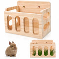 Balacoo Rabbit Hay Feeder 9.25 x 5.5 x 6.8 Inch Wooden Small Animal Feeder Rack – Mess-Free Foraging Design & Floor-Saving Mounting – for Guinea Pig, Chinchilla, Rabbit Cage or Floor Use