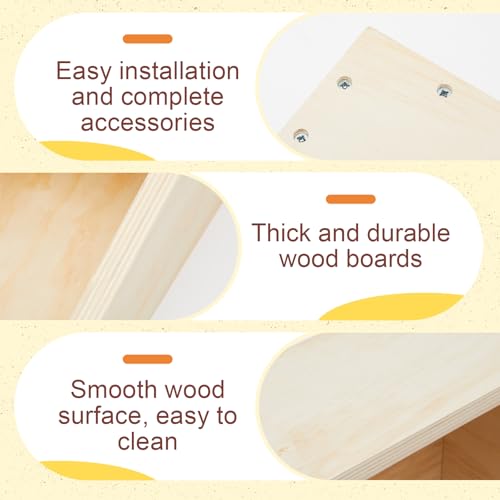 2 Pack Wooden Bunny Nesting Box 14x8x8 Inch Safe Birthing Hideout for Rabbit Doe & Newborn Kits, Nesting Box for Breeding,Small Animal Habitat for Hutch & Cage - size: 14x8x8 Inch