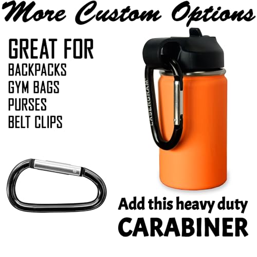 LaserGram Personalized 12oz Water Bottle, Rabbit (Orange) | Engraved Gift, Vacuum Insulated Stainless Steel, Flip-Top Straw Lid, Laser Engraved With Your Name - color: Orange, size: 12 Ounces