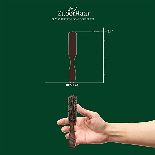 ZilberHaar Vegan Beard Brush - Stiff Bristles - Oiled Walnut and Mexican Tampico bristles - Animal-Free Beard Grooming Product - Made in Europe