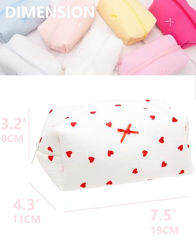 PAZIMIIK Cozy Makeup Bag for Women,Zipper Cosmetic Pouch,Gauze Heart | Soft Cosmetic Organizer for Makeup,Skincare,Toiletries,Daily Beauty Essentials,Purse,On-the-Go,Bridesmaid Gifts - color: Gauze Heart