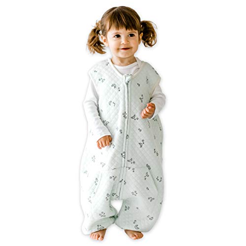 Dreamsuit Walker Toddler Sleep Sack with Feet and Legs, 12M-2T | 70% Rayon Made from Bamboo, 30% Organic Cotton, 0.8 TOG Summer, 2-Way Zipper, Buttery Soft Wearable Blanket, Cactus - color: (0.8 Tog) Croissant, size: 12-2T