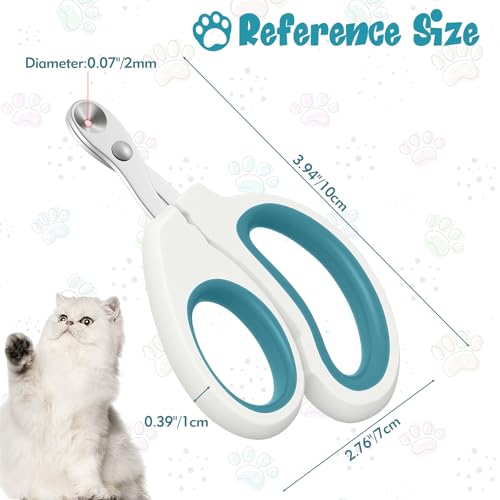Cat Nail Clipper, Durable Stainless Steel Cat Nail Trimmer with Sharp Blade and Anti-Slip Handle, Professional Small Animal Claw Clippers for Cats Kittens Dogs Rabbits Guinea Pigs