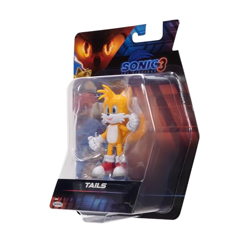 Sonic 3 Movie Action Figures 5-Inch Tails Collector Toy Figure, Highly Articulated for Boys Girls - Officially Licensed Sonic The Hedgehog 3 Movie Product | Sonic The Hedgehog Movie 5 Inch Action Figure Wave 1 - Tails - color: Tails