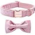 ARING PET Velvet Dog Collars with Bow tie, Bowtie Dog Collar, Cute Pink Collar for Girl and Boy Dogs,X-Small. - color: B-Pink, size: X-Small (Pack of 1)