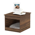 Furinno Peli Top Opening Litter Box Enclosure, Columbia Walnut | Litter Box Furniture, Wooden Pet House, Easy Assembly, for Living Room - color: Columbia Walnut, size: Top Opening