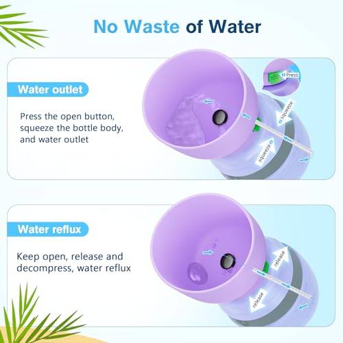 Pecute Portable Dog Water Bottle, 2 in 1 Cat Dog Travel Water Bottle Bowl Leakproof with Double Seal, BPA Free, Lightweight, Pet Small Animal Water Bottel Dispenser for Outdoor Walking Hiking Travels | Puppy Walking Water Bottel, Leakproof, BPA Free, Ligh