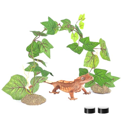REPTI ZOO Magnetic Hanging Artificial Decoration Plant Climbing Vine for Reptile Terrarium Habitat Tank