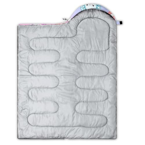 QOOMO Camping Sleeping Bags,3 Season Warm & Cool Weather,Lightweight,Waterproof Sleeping Bags for Adults & Kids,Traveling,and Outdoors,Camping Gear Equipment - color: axolotl