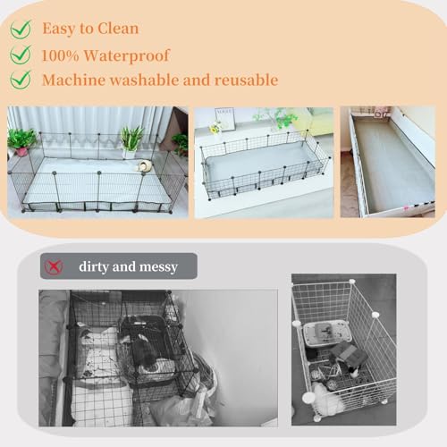 DZWLKJ Guinea Pig Cage Liner Tarp Bottom Waterproof and Washable Base Also for Rabbits, Bunny, Chinchesillas, Hedgehog, Ferrets and Other Small Animals(36x60 inches) - size: C&C 3x5(36x60 inches)