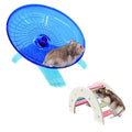 2 Pack Dwarf Hamster Flying Saucer Exercise Wheel Toy & Wood Rat Bridge Rainbow Climb-ABS Plastic Running & Jogging Silent Spinner-for Small Mouse Hedgehog Mice Cage