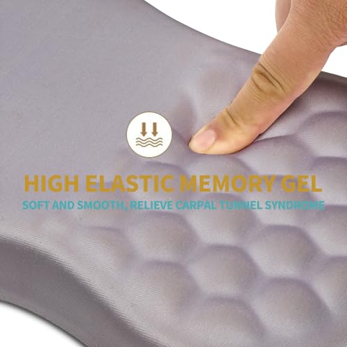 Hokafenle Ergonomic Mouse Pad Wrist Support with Massage Design, Wrist Rest Pain Relief Mousepad with Memory Foam&Non-Slip PU Base, Mouse Pads for Wireless Mouse & Desk (12x8 inch,Light Purple Gray) - color: HK014-Light Purple Gray