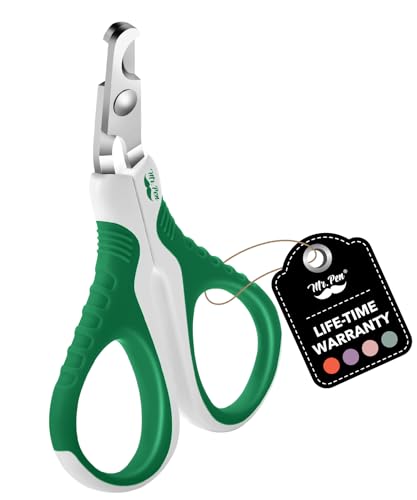 Mr. Pen- Cat Nail Clipper, Stainless Steel | Professional Sharp Cat Claw Trimmer for Small and Medium Cats, Pet Nail Clipper with Sturdy Non Slip Handle - color: Green & White