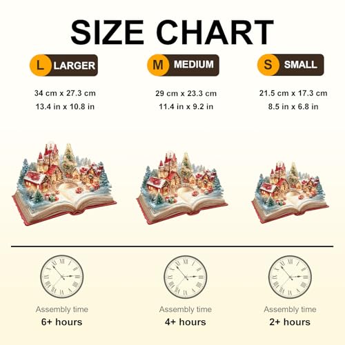 Christmas Magic Book Puzzles Adults Gifts Wooden 75 Pieces 8.5 * 6.8in - color: Christmas Magic Book, size: Small