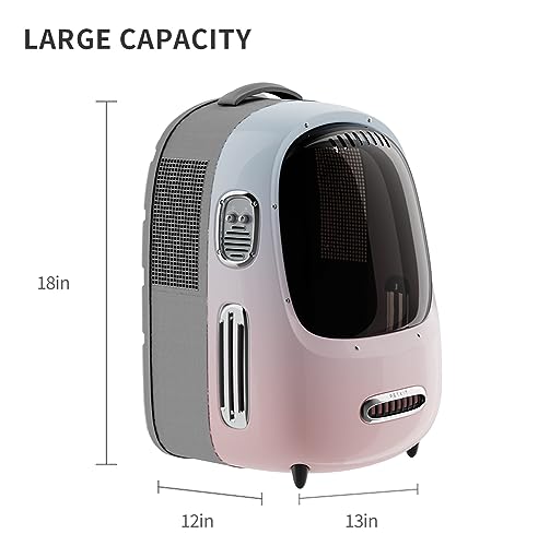 PETKIT Cat Backpack Carrier for Kitty Small Dog with Inbuilt Fan & Light | Airline-Approved Pet Backpack Bubble , Detachable Dog Backpack with Padded Strap for Travel, Hiking, Walking & Outdoor - color: Pink