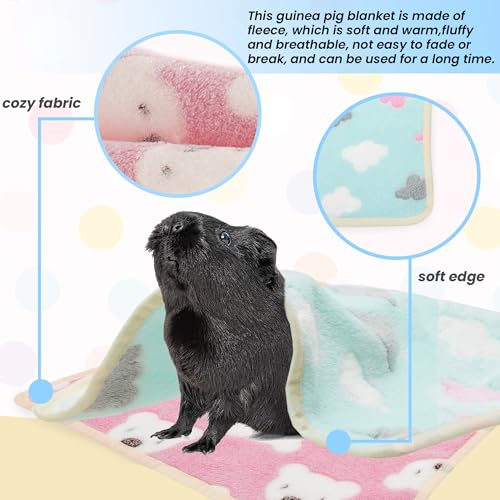 Guinea Pig Bedding Blankets, 6 Pack Soft Fleece Pet Cage Liner | Small Animal Cage Accessories for Rat Hedgehog Chinchilla Hamster Rabbit Bunny, Washable Sleep Mat Bedding Accessories - size: 16 inches*24 inches