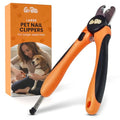 Nail Clipper for Large Dogs & Cats, Quick Sensor Safety Guard | Heavy Duty Trimmer for Thick Nails, Stainless Steel Blades, Grooming Tool for Pets, Non-Slip Handle Built-in Nail File - size: Large