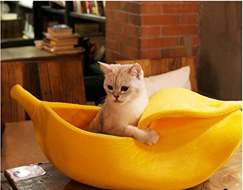 · Petgrow · Cute Banana Cat Bed House Extra Large Size, Christmas Soft Cat Cuddle Bed, Lovely Pet Supplies for Cats Kittens Rabbit Small Dogs, Yellow - size: X-Large -26.8"L x 9.8"W x 7.0"Th