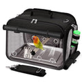 Bird Carrier Airline Approved, Bird Travel Cage with Indestructible Stainless Steel Mesh, Bird Travel Bag Lightweight and Portable with Water Bottle and Bowl - color: Black