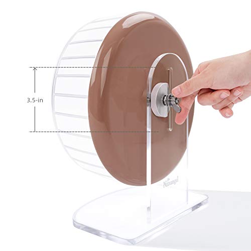 Niteangel Super-Silent Hamster Exercise Wheels: Quiet 10 inch Running Wheel | Can 10.6-13.4" Adjustable Height - No Bend Back Spinner Running for Dwarf Syrian Hamster Gerbils Mice Or Other Small Animal - color: Brown, size: Medium