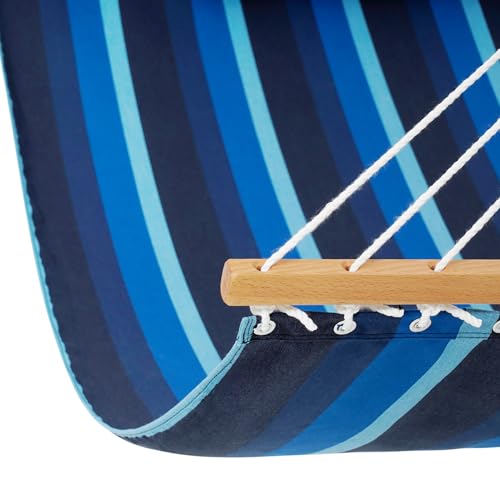 Lazy Daze 12 FT Sunbrella Fabric Hammock, Non-Fading Double Outdoor Hammock | 2 Person Hammock with Pillow, Straps, Carabiners , All Weather Fade Resistant for Outside, Gateway Indigo - color: Gateway Indigo