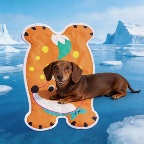 Dog Cat Cooling Mat 30"x20", Waterproof Scratch Resistant Easy Clean Pad | Portable Cooling Bed Instant Cooling Relief, Waterproof Easy Clean, Scratch Resistant, Small Medium Pets, Crate Kennel Travel - color: Orange