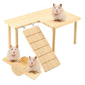 Wooden Hamster Platform, Hamster Cage Platform with Round-End Seesaw and Smooth Polished Surface, L-shaped Hamster Cage Accessories for Dwarf Syrian Hamsters Gerbils Mice Degus or Other Small Pets