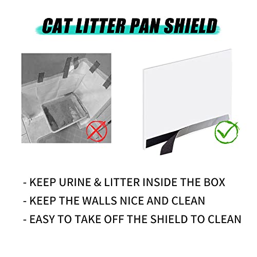 Oncpcare 6 Pack Cat Litter Box Pee Shields, High Side Open Top Kitty Pan Shield - Keep Litter in The Pan, (Box Not Included) - size: 6 pcs shields