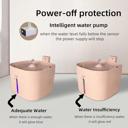 Cat Water Fountain, 2.5L Cat Fountain, Super Silent Pet Water Fountain, Water Dispenser with Smart Pump for Cats, Dogs, Multiple Pets Pink - color: Pink