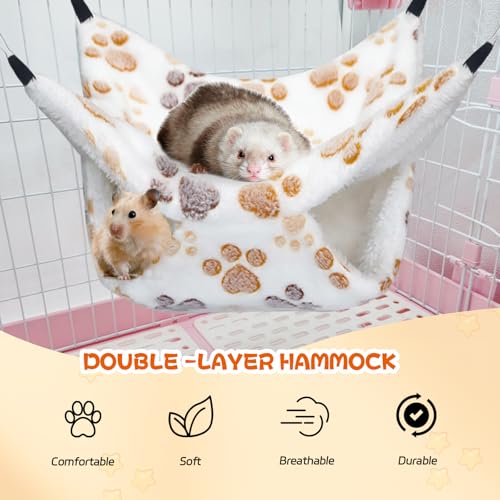 YedsIntu 3 Pcs Guinea Pig Hammock, Rat Ferret Hanging Hammock Guinea Pig Accessories for Small Animals Chinchilla Hamster Parrot Sugar Glider Ferret Squirrel (11"×11") - color: White, Blue, Green