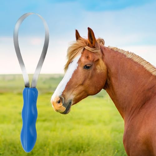 Dual-Sided Shedding Blade Dog Hair Brush - Stainless Steel Grooming Tool for Horses, Cattle, Sheep with Comfort Grip - Fine & Coarse Teeth for Long and Short Hair（2 Pcs）