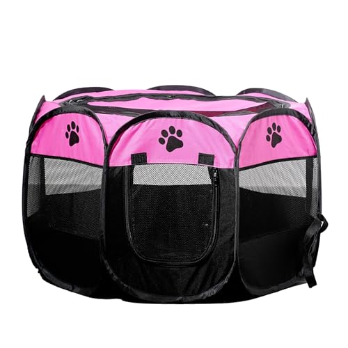 SENCONE Portable Pet Playpen for Cats, Kittens, Puppies, Indoor/Outdoor, S | Pop-Up/Fold-Flat Tent for Storage/Travel • Play & Exercise Pen for Small/Growing Pets • Recovery & Whelping Space • Red - color: Red, size: Small (29"*29"*17")