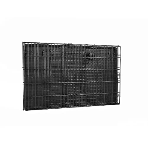 Amazon Basics Portable, Foldable Metal Wire Dog Crate with Removable Tray, Divider Panel, Easy to Assemble, for Large Dogs, 48 x 30 x 32.5 in, Black - size: 48 x 30 x 32.5 in, style: Single Door w/ Divider