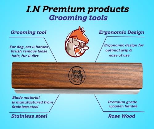 Original Deshedding Grooming Tools for Horse & large shedding Dogs Horse Deshedder Professional Pet Groomer Deshedding Dog Brush Remove undercoat 95 Percent of Lose Hair Fur&Dirt (8 inch) - size: 8 Inch