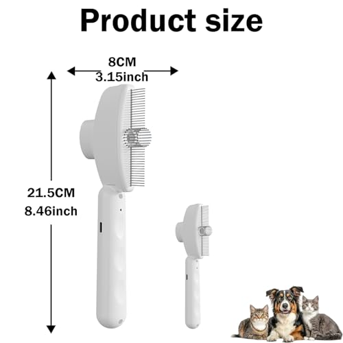 Beauty Steam Brush, Pet Spray Brush for Cats and Dogs, Suitable for Long-haired and Short-haired Pets, Massaging and Grooming Steam Dog Brush, Cat Grooming Tool with Leave-in Serum
