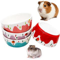 4 Pack Hamster Food Bowl Small Animals Ceramic Food Water Bowl Prevent Tipping Moving for Gerbil Chinchilla Hedgehog Rat - color: Pink + Red+Purple + Blue